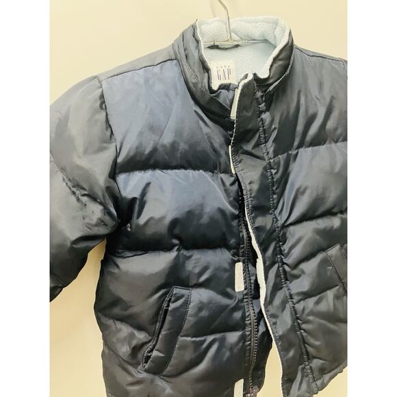 Vintage Baby Gap Puffer Coat 5 Boys Girls Blue Winter Jacket Full Zip 18-24mos - Picture 2 of 6